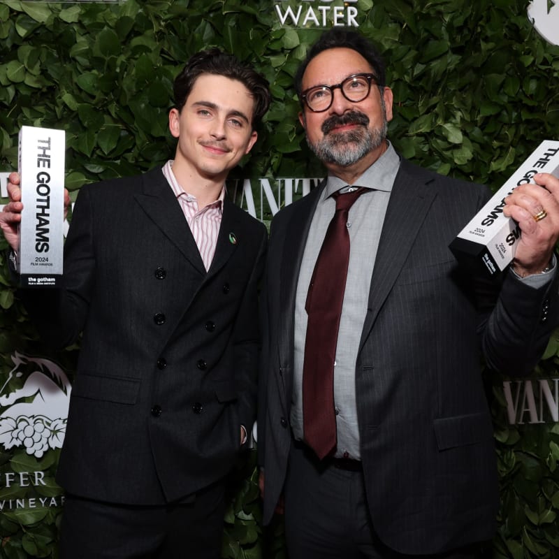 Timothée Chalamet Wins Gothams Award for ‘A Complete Unknown,’ Wearing CELINE HOMME by Hedi Slimane