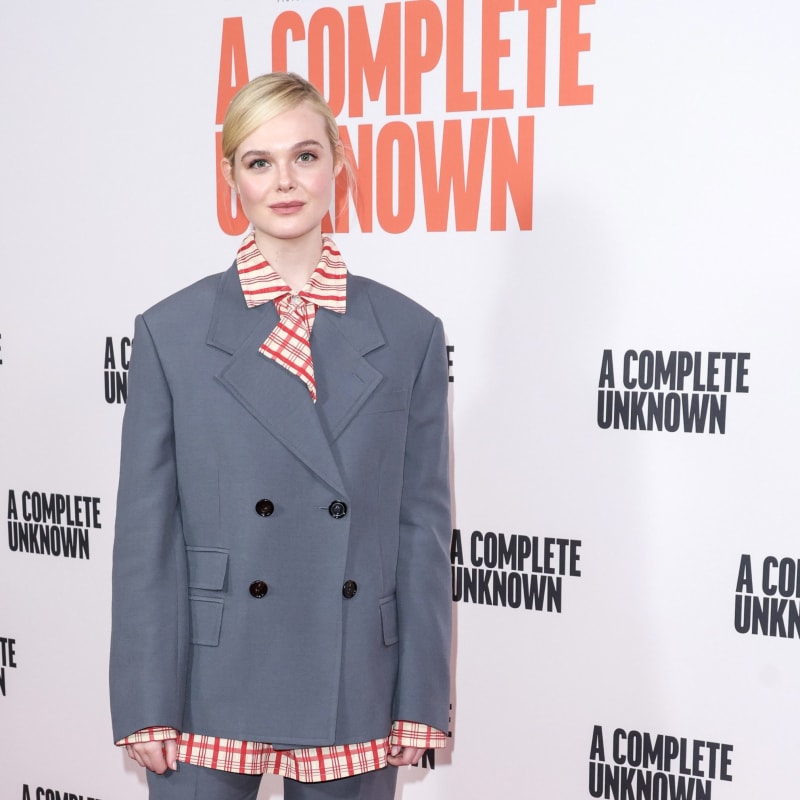 Elle Fanning Gives ‘A Complete Unknown’ a Bottega Veneta Power Suit Spin