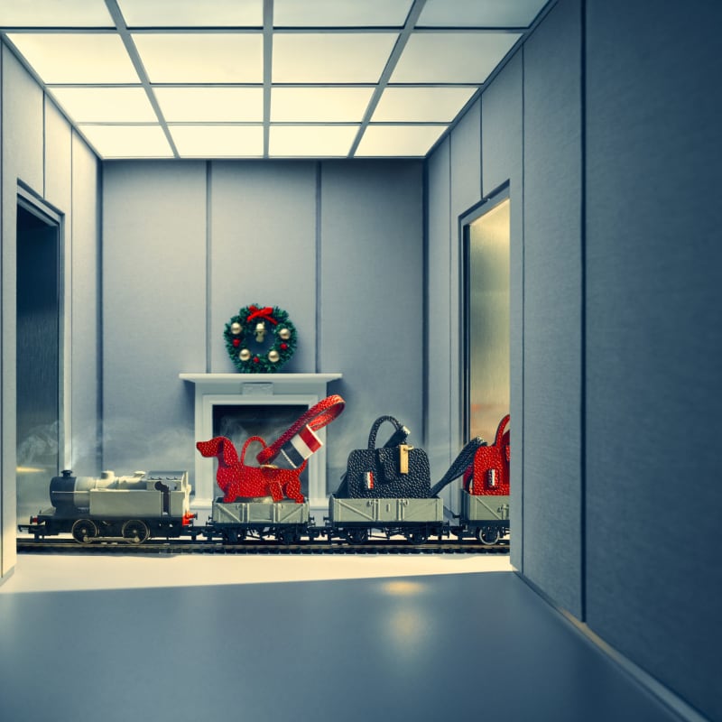 Step Inside Thom Browne’s 2024 Holiday Elevator Express: A World of Luxury and Imagination