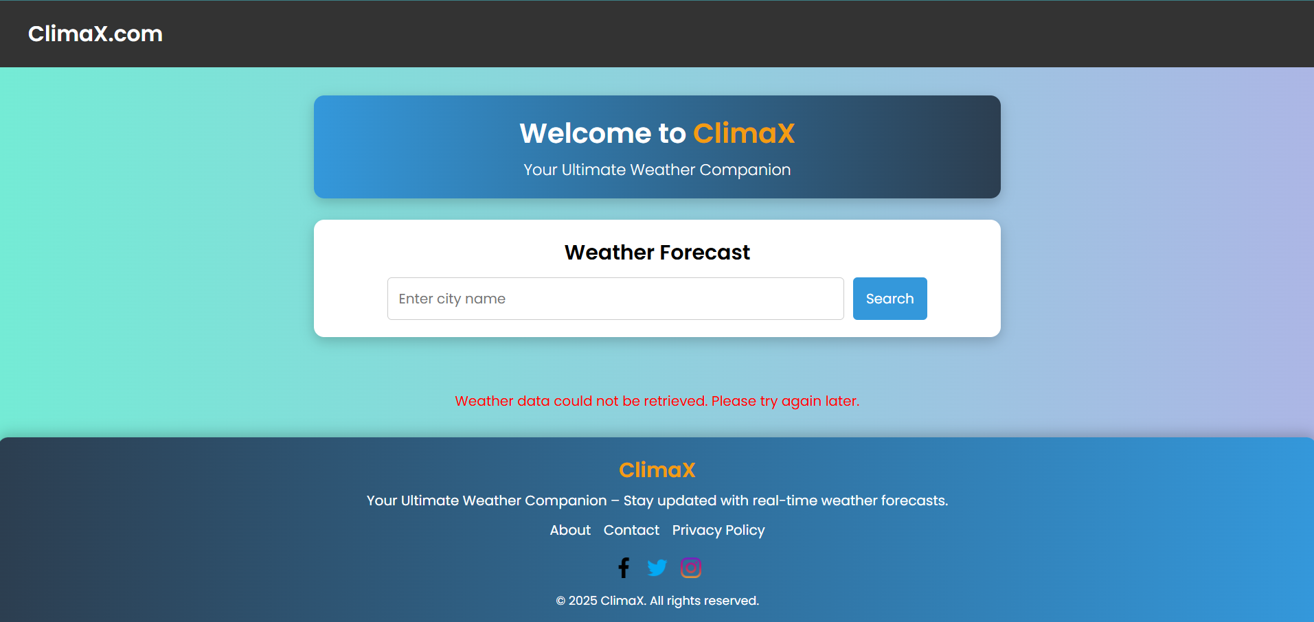Weather Forcasting WebApp