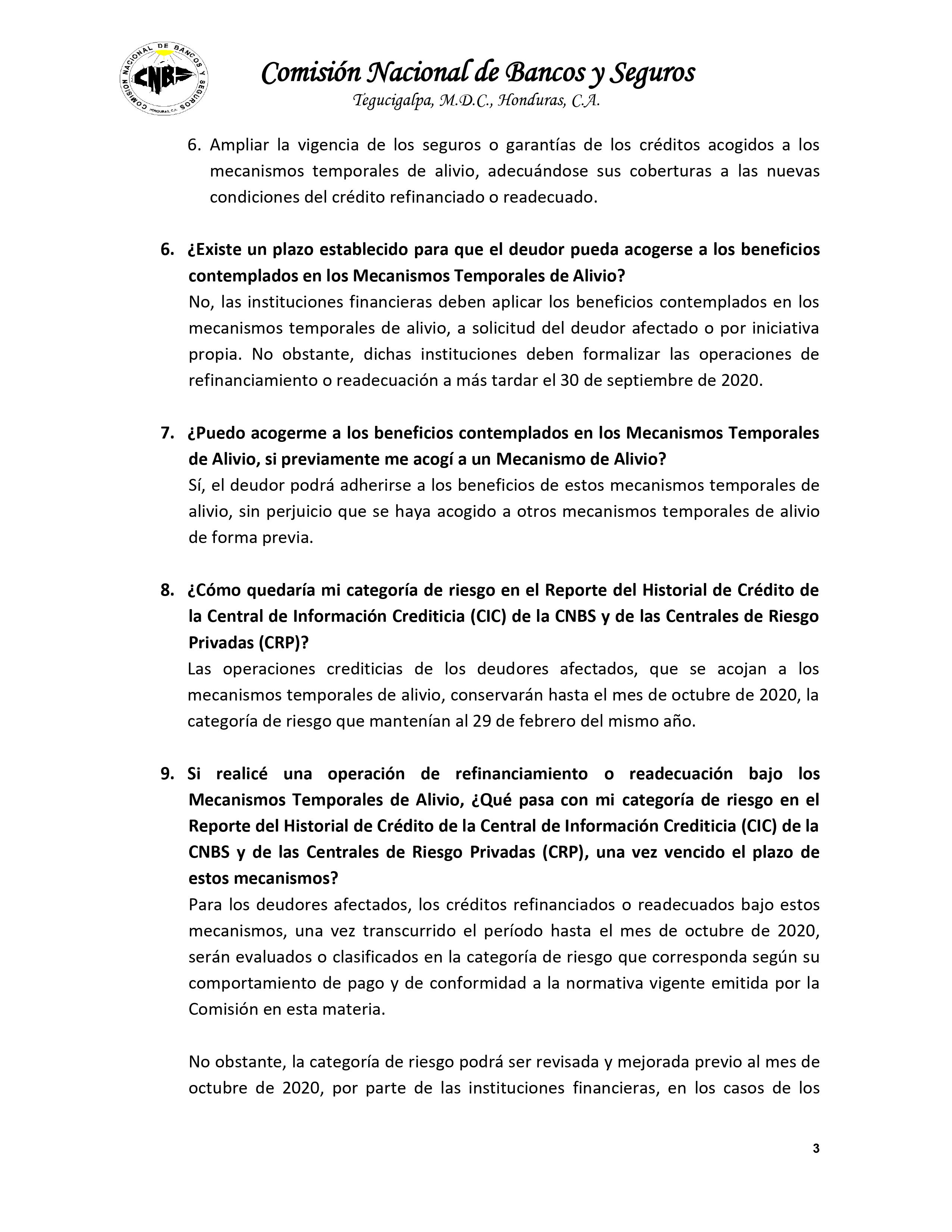 Plan de Alivio COVID19 CNBS Pagina 3 de 4