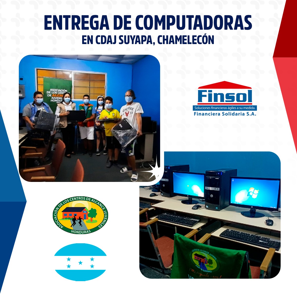 Entrega de computadoras CDAJ Suyapa Chamelecon