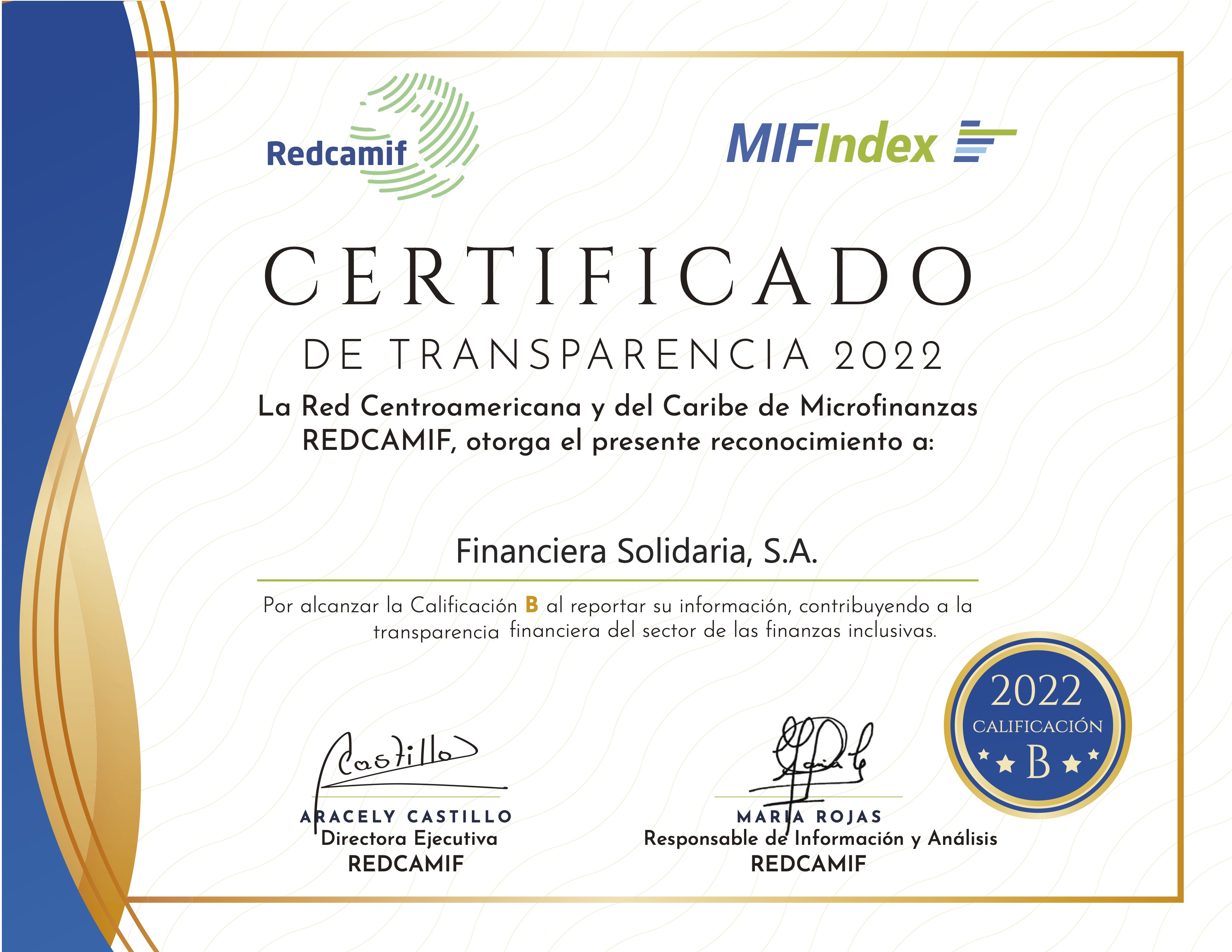 Certificado de Transparencia 2022