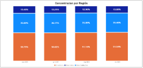 Grafica concentracion por region 2025