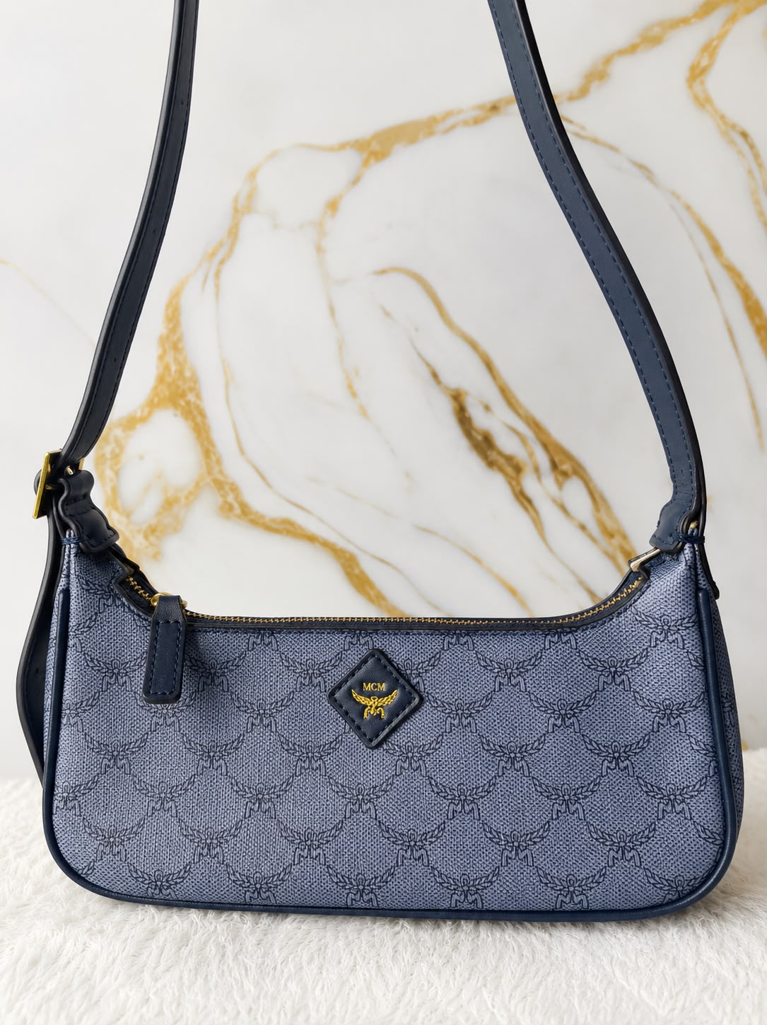 MCM Vintage Monogram Jacquard Shoulder Bag