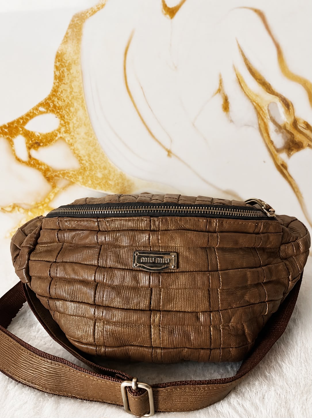 Miu Miu Quilted Matelassé Belt Bag
