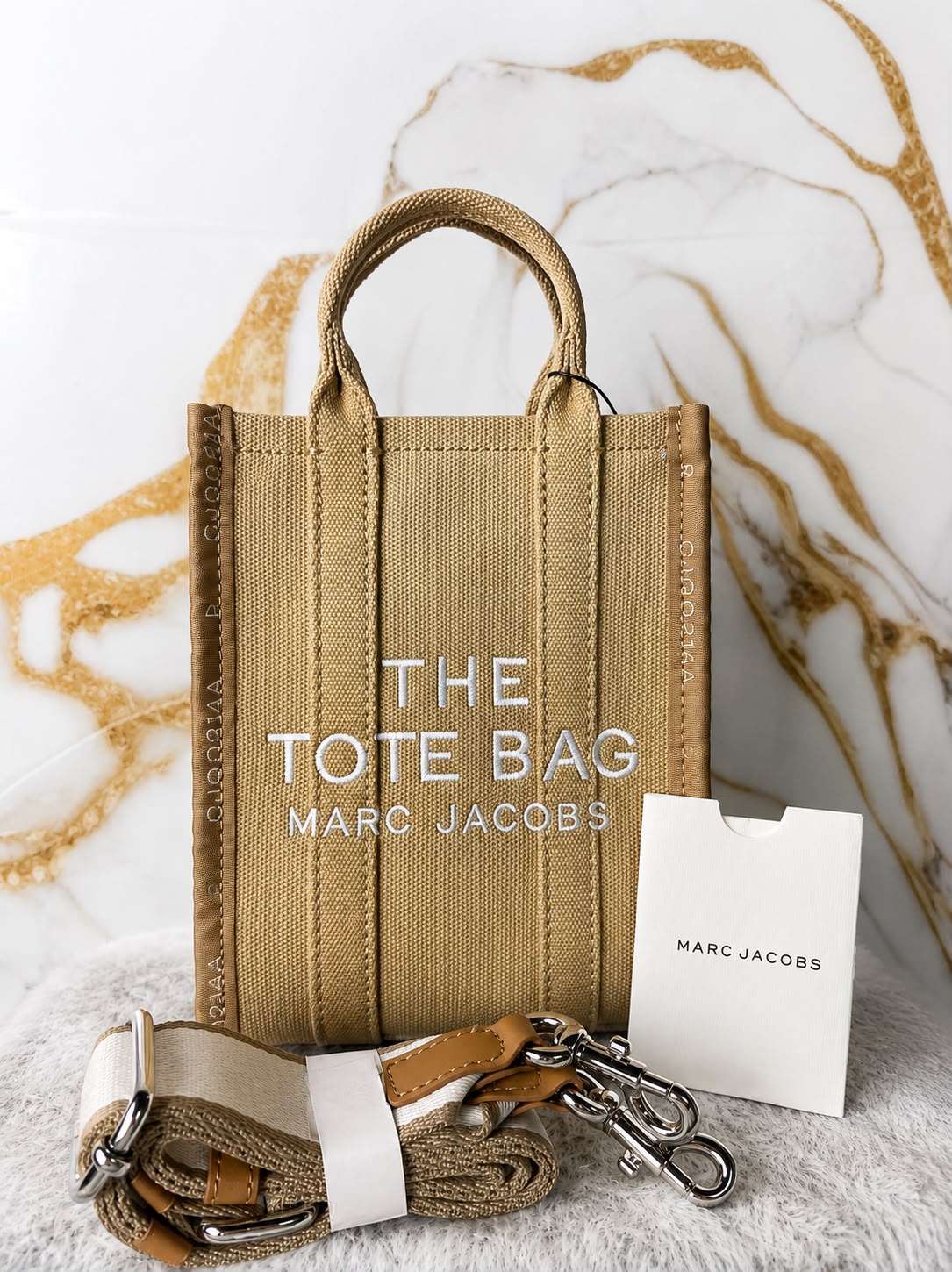 Marc Jacobs The Micro / Mini Tote Bag Canvas (Beige)