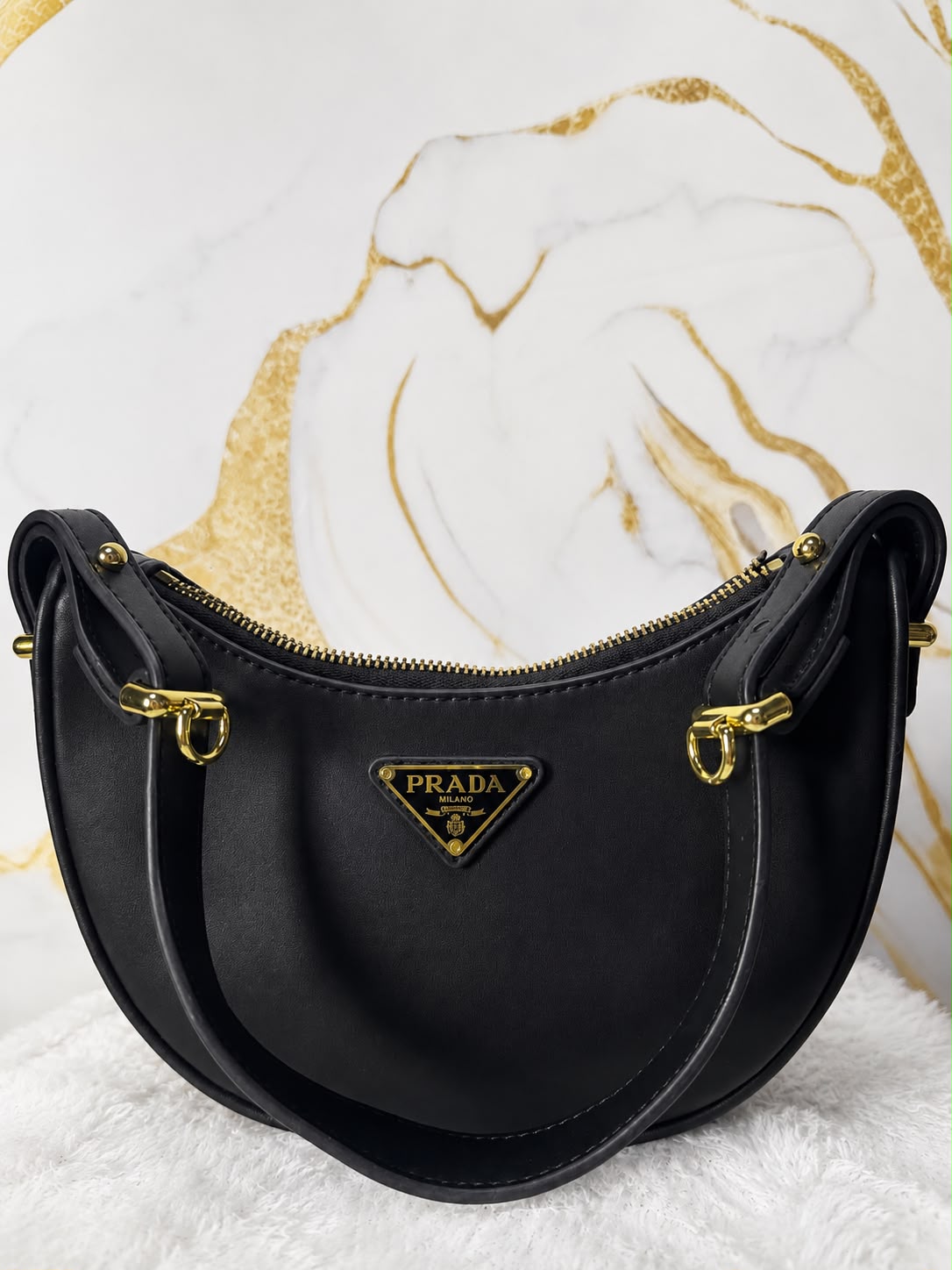 Prada Arqué Leather Shoulder Bag