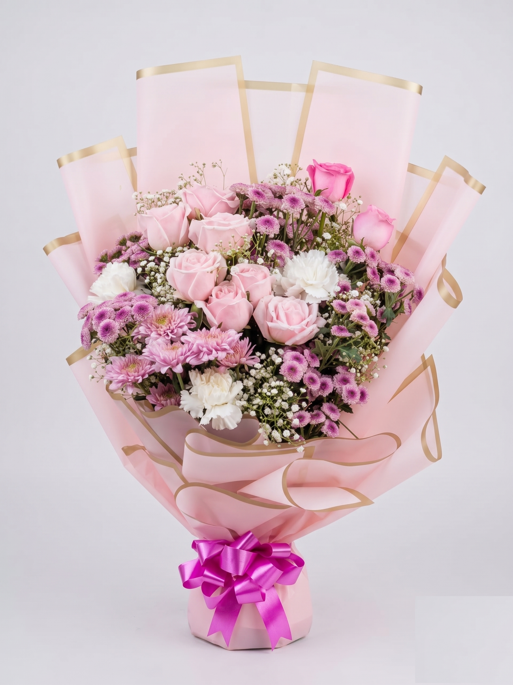 Soft Rose Bouquet — Fresh Bouquet Delivery Ghaziabad Rose n Petals