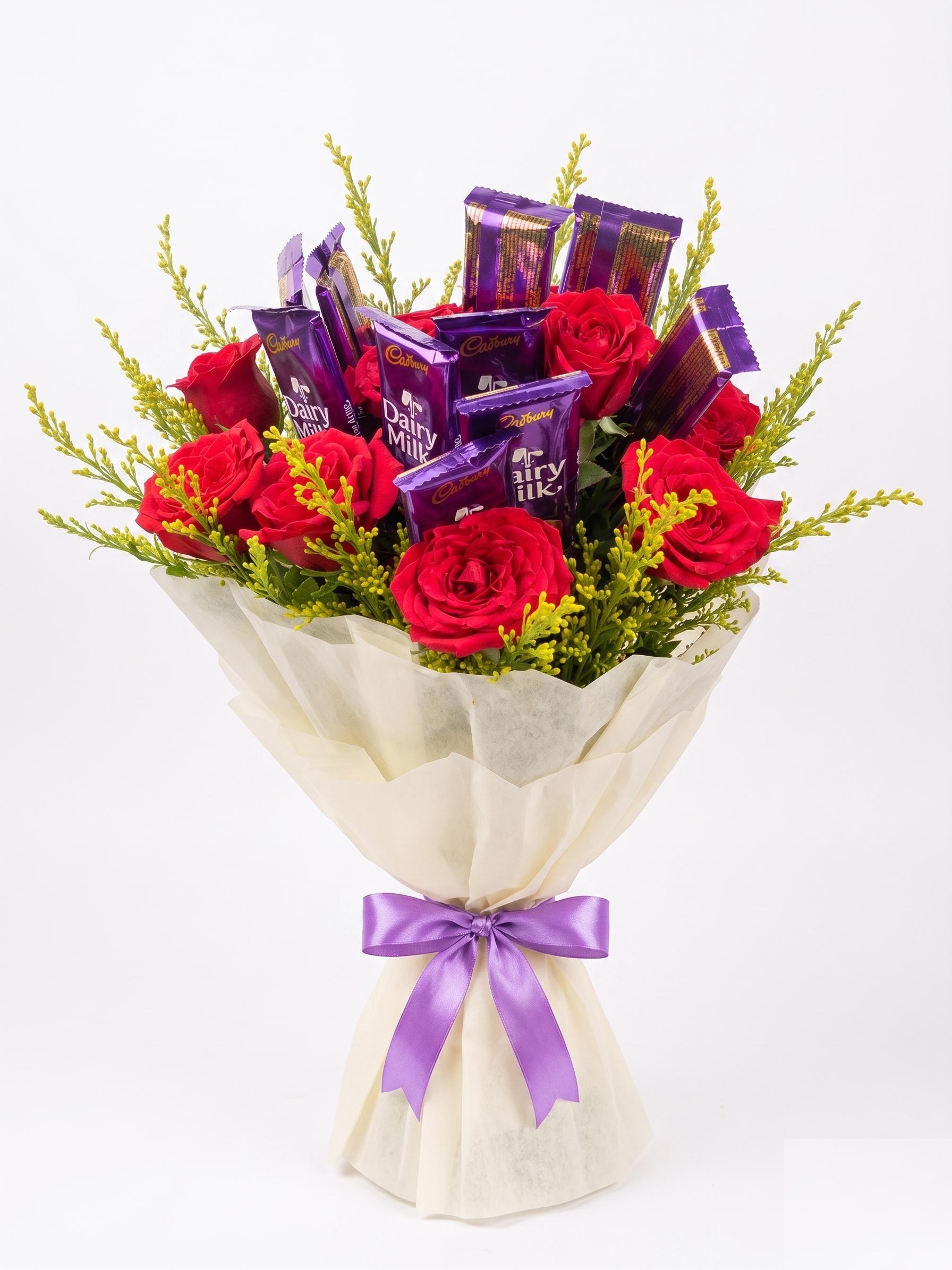 Red Rose & Chocolate Delight — Fresh Bouquet Delivery Ghaziabad Rose n Petals