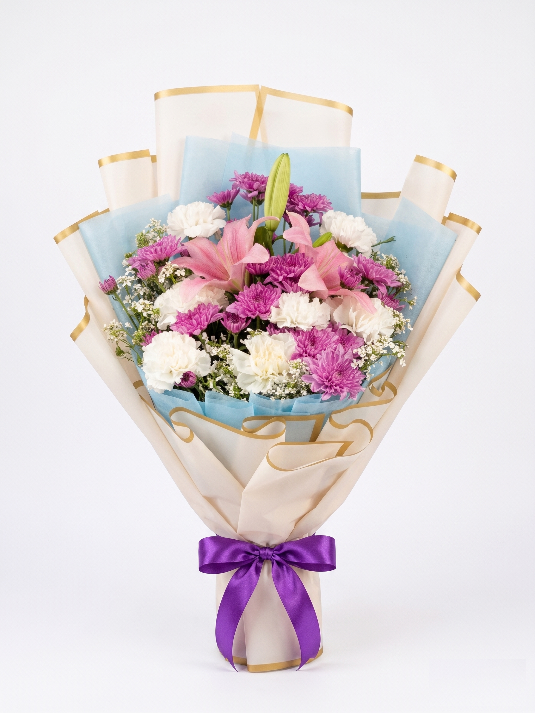 Enchanted Garden Lily Bouquet — Fresh Bouquet Delivery Ghaziabad Rose n Petals
