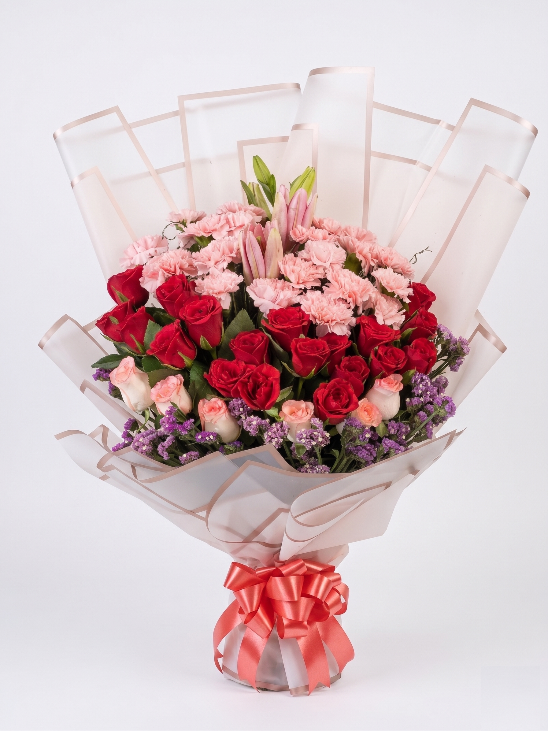Grand Romance Mixed Floral Bouquet — Fresh Bouquet Delivery Ghaziabad Rose n Petals