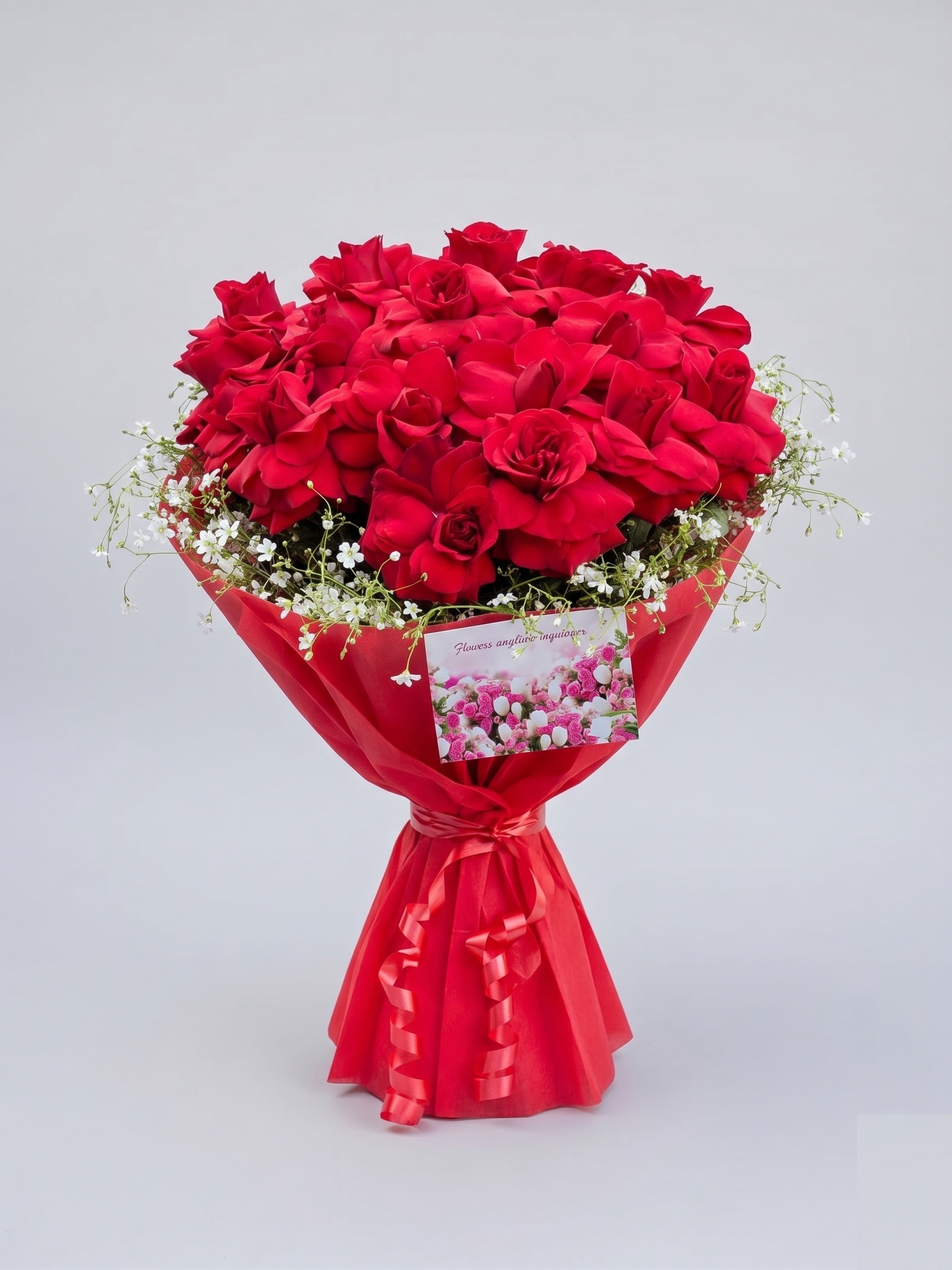 Passionate Red Rose Bouquet — Fresh Bouquet Delivery Ghaziabad Rose n Petals