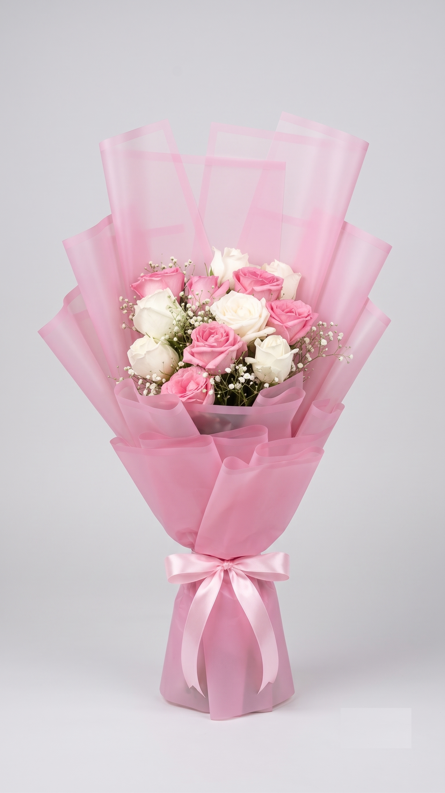 Pink & White Rose Delight — Flower Bouquet for Delivery in Ghaziabad