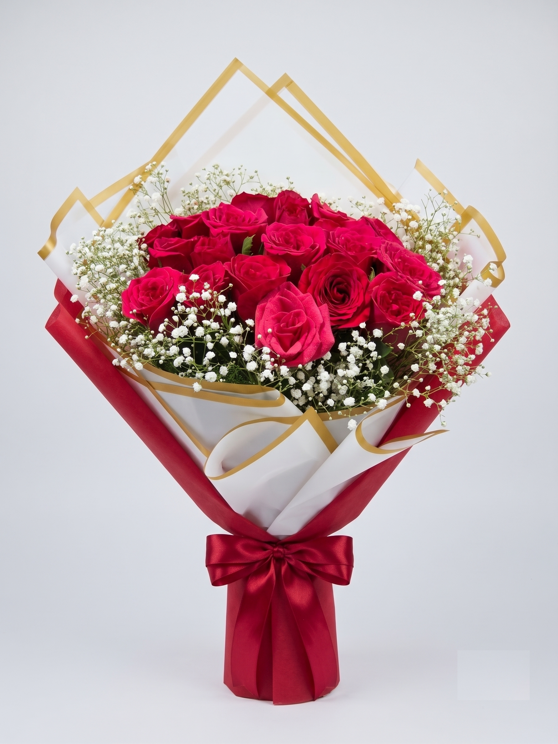 Grand Crimson Rose Bliss — Flower Bouquet for Delivery in Ghaziabad