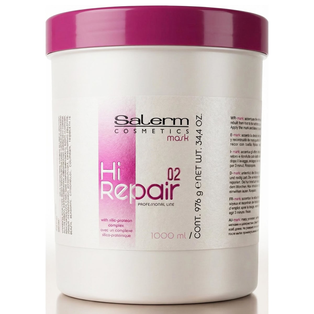 Salerm Hi Repair Masque Cheveux 1kg, Répare intensément les cheveux abîmés, secs ou cassants