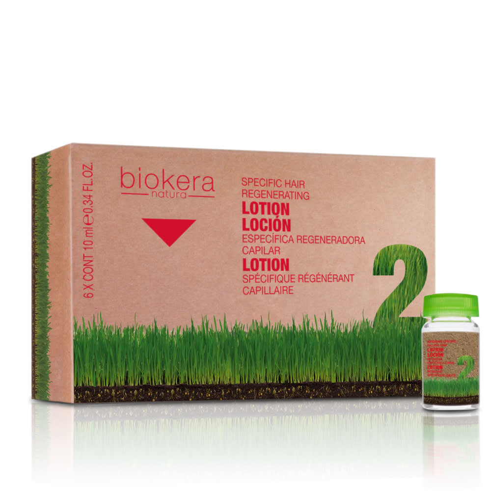 Biokera Lotion en Ampoules Anti-chute Traitement cheveux ginseng, ginkgo biloba et vitamines 6x10ml