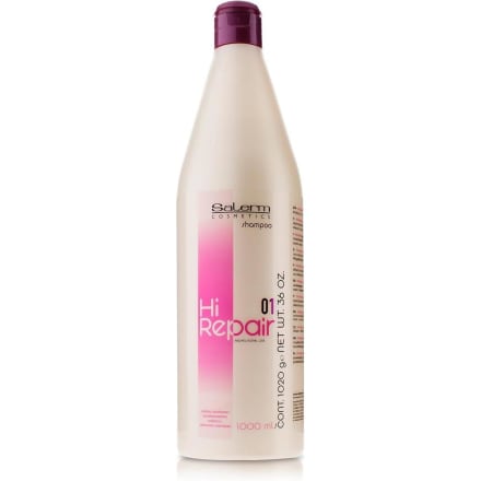Salerm Shampoing HI Repair Nourrissant & Réparateur 1L À la Kératine & Protéines de Soie, Cheveux Abîmés, Secs ou Endommagés — Cheveux