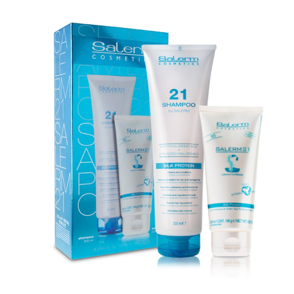 Shampoing Réparateur Proteine Hydratation Cheveux acide hyaluronique 300ml + Après-Shampoing Silk Protein 200ml