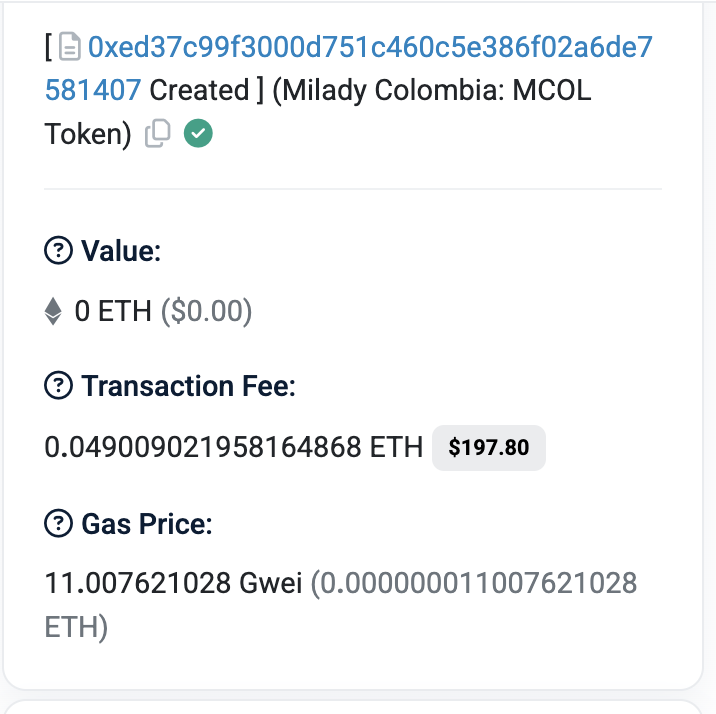 Deployment Receipt - 0.05 ETH Gas Fees