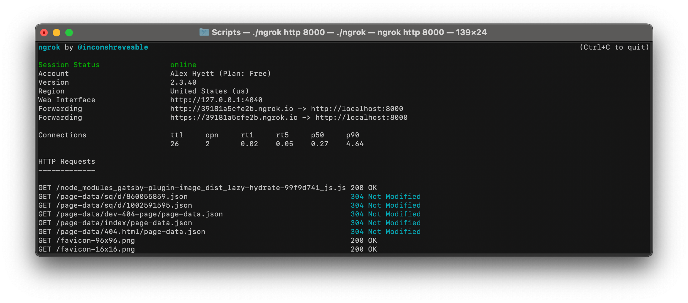 Using ngrok to test local websites and APIs | Alex Hyett
