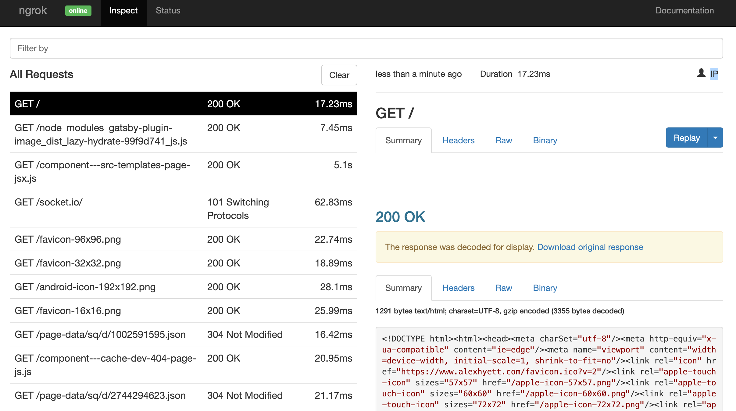 ngrok dashboard