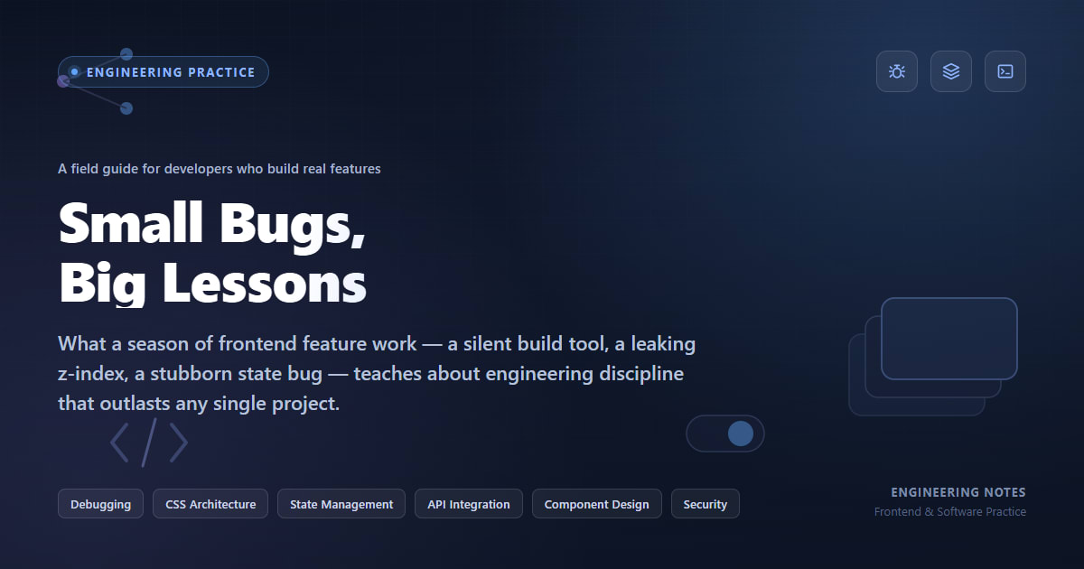 Small Bugs, Big Lessons: A Field Guide to Frontend Engineering Discipline