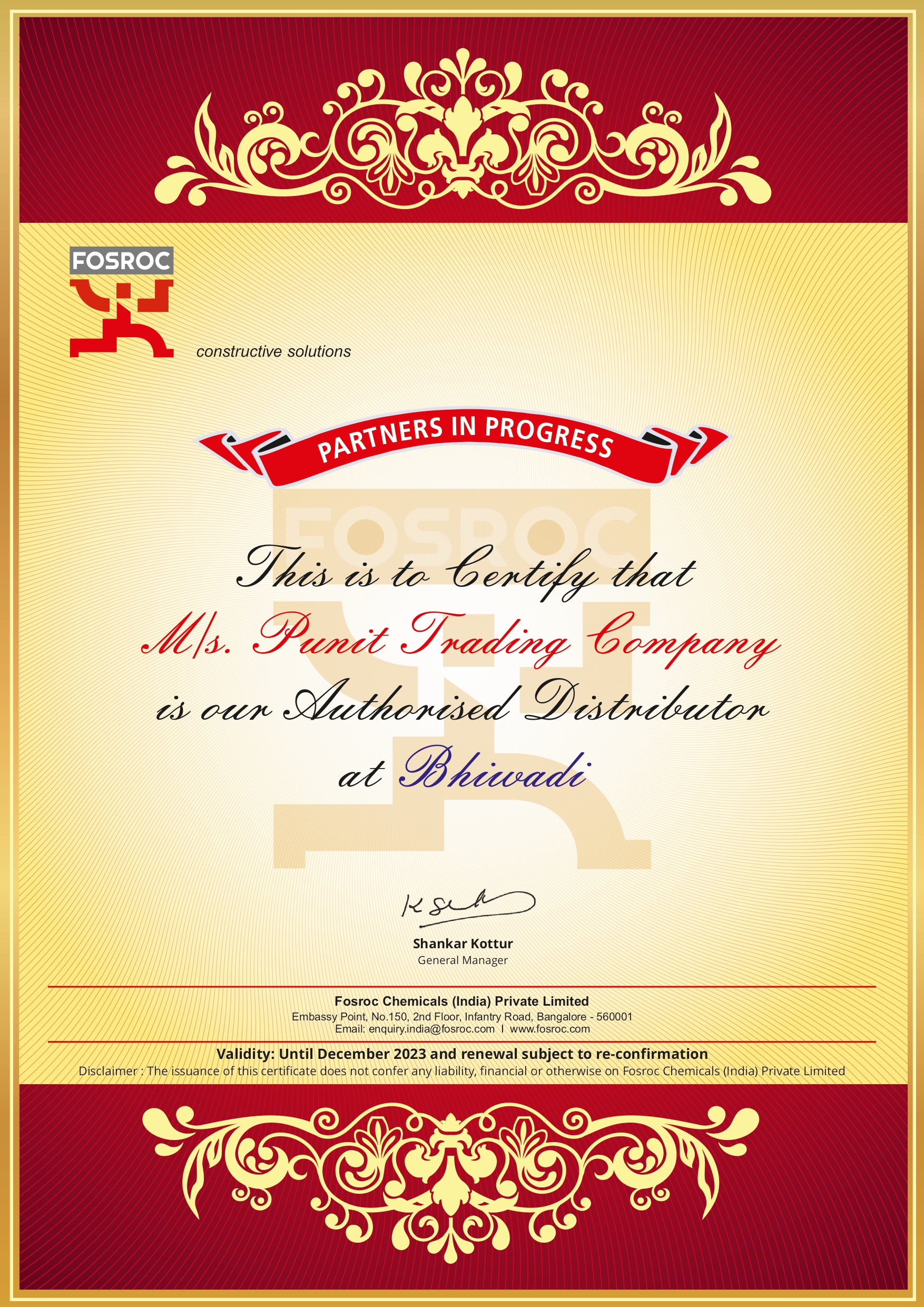 FOSROC-Certificate