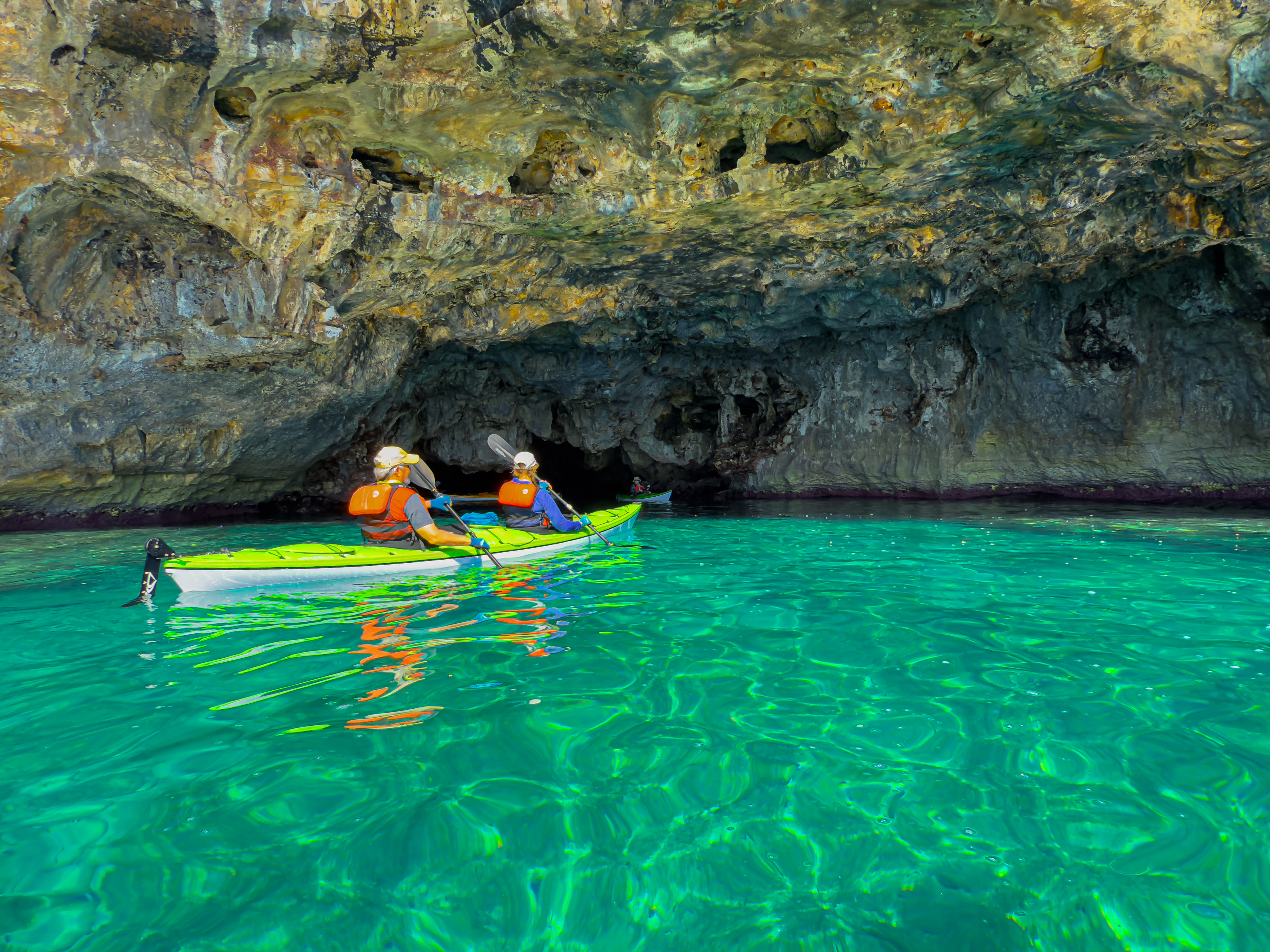 Clear water and cave Puglia Italy sea kayaking tour
