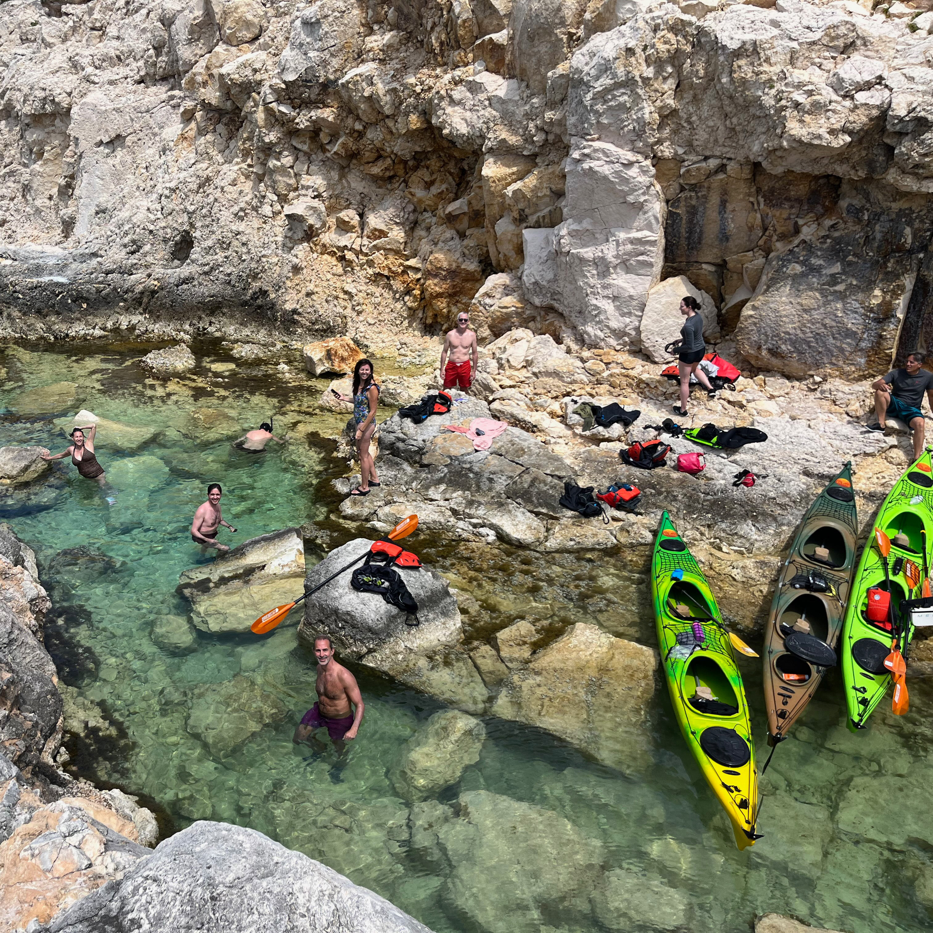 Swimming on Sicily kayaking tour.