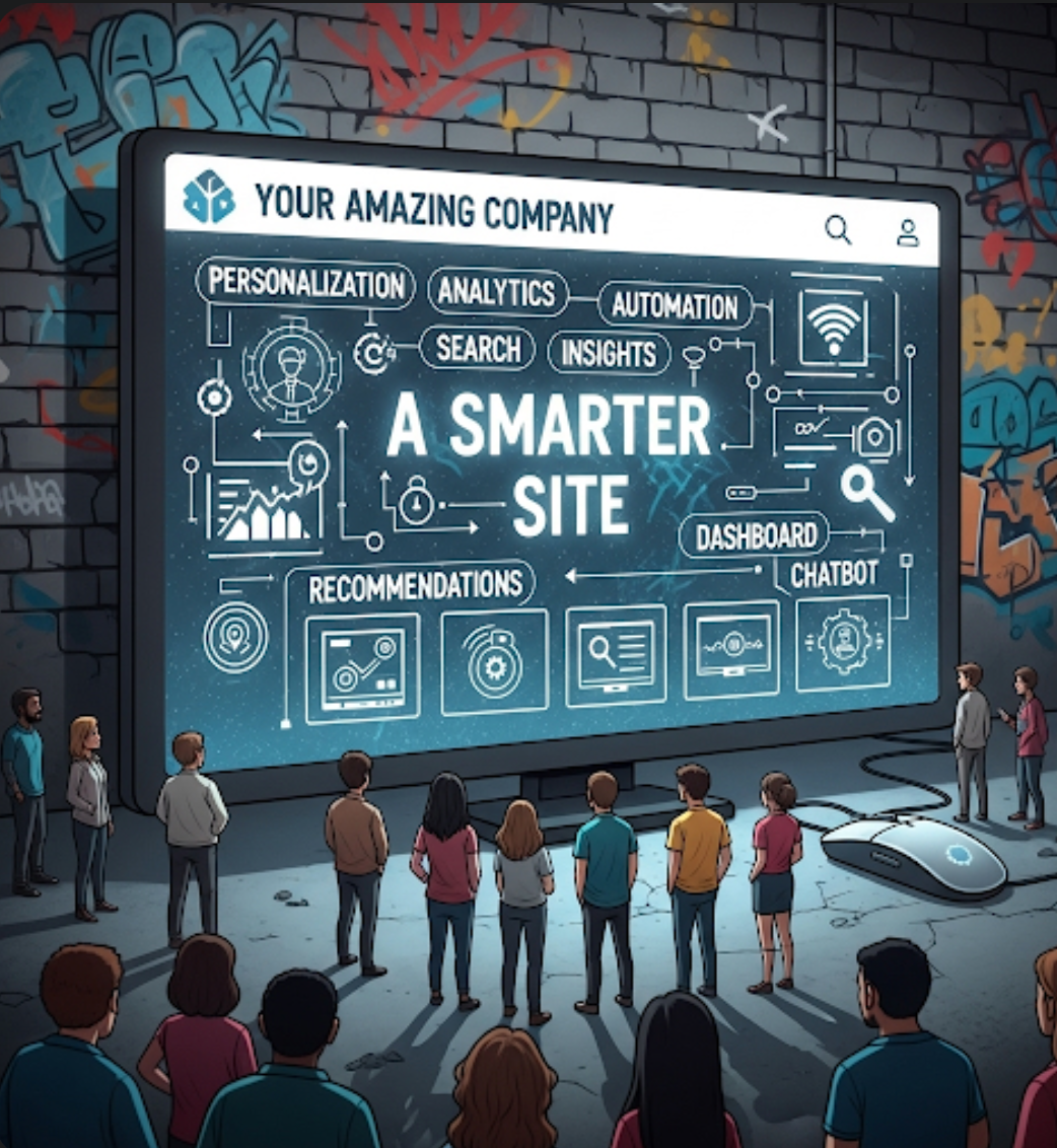 Diagram showing a smart website as the foundation of a brand