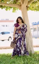 Pure Linen Digital Print Saree