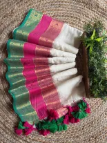 Mulmul Kanchi Pattern border Saree 