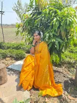 Cotton Silk Middle check zari saree 