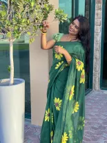 Mulmul handpainted Saree 