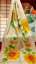 Pure Silk Handpainted Saree 