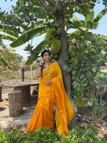 Cotton Silk Middle check zari saree 