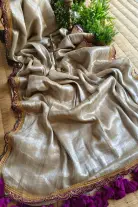 Zari  Cotton lace border Saree 