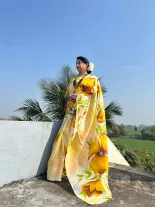 Pure Silk Handpainted Saree 