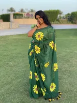 Mulmul handpainted Saree 