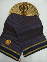 Blended Cotton Double toned Blue Saree 