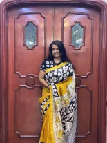 Pure silk Kalamkari Hand painted Saree