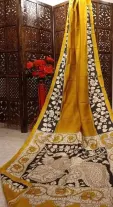 Pure silk Kalamkari Hand painted Saree
