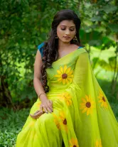 Mulmul Handpainted Saree 