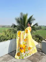 Pure Silk Handpainted Saree 