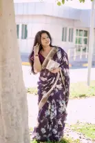 Pure Linen Digital Print Saree