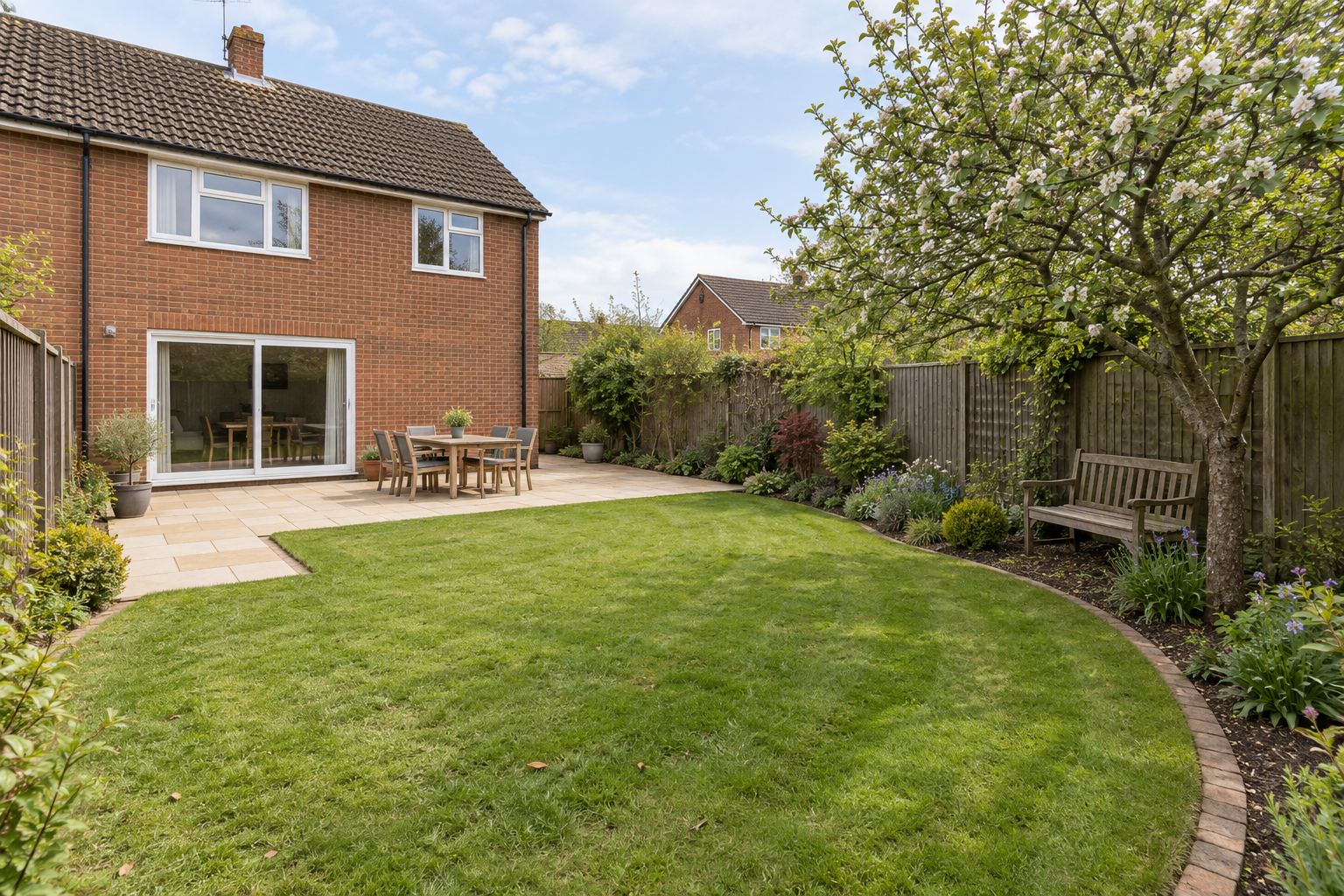 A completed family garden transformation in Northamptonshire.