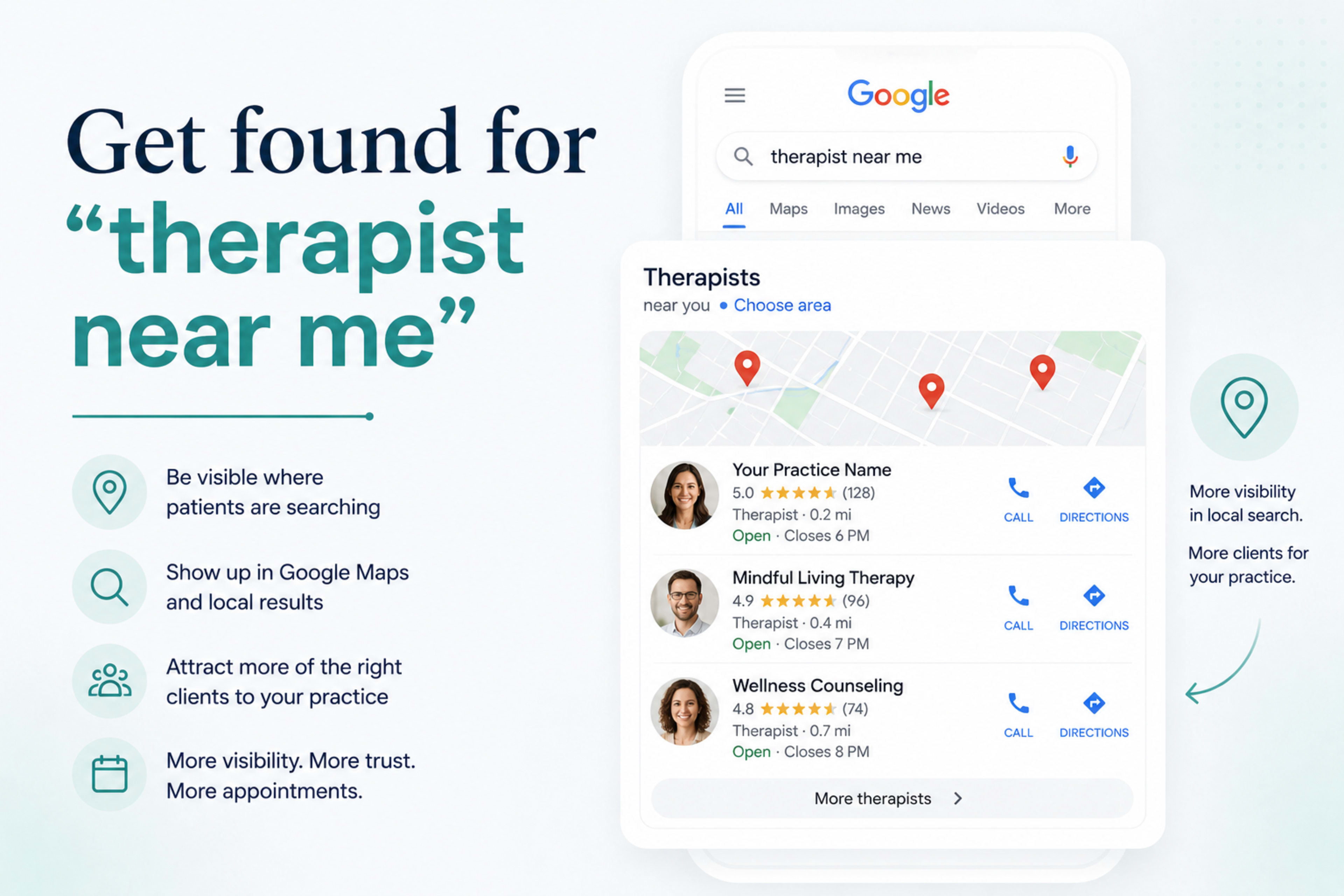 SEO for Therapists found on Google and directories