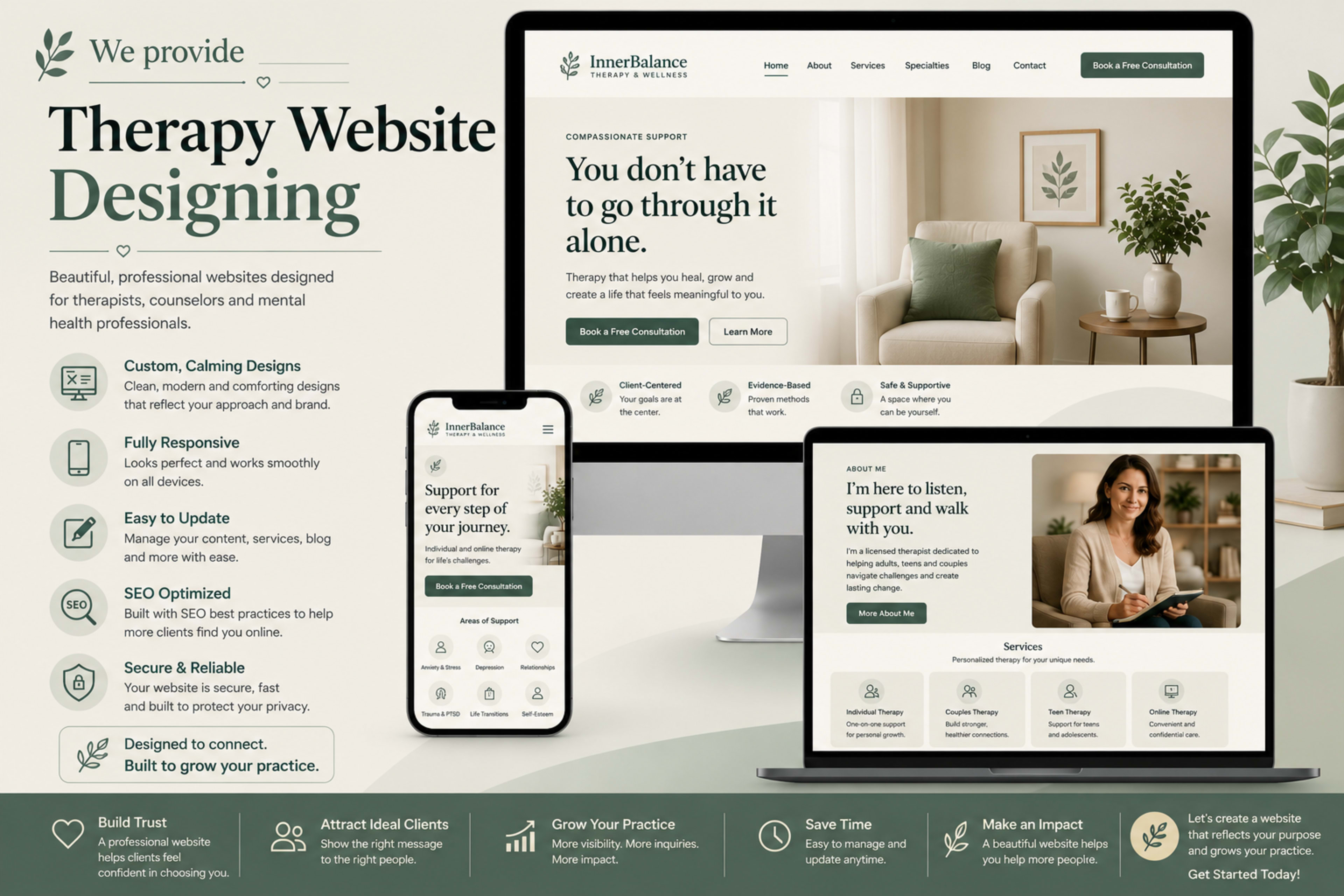 Therapist Website Design found on Google and directories