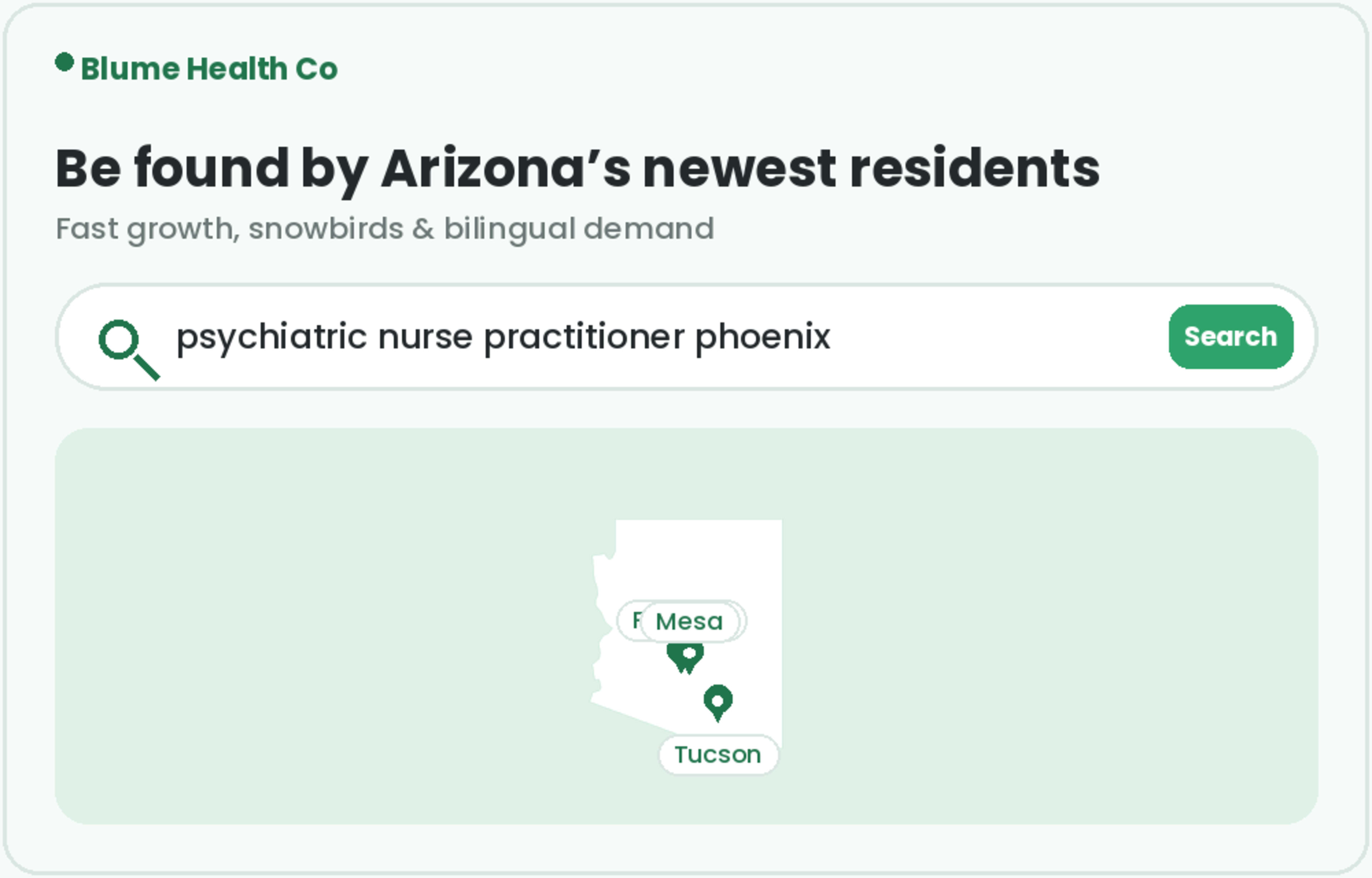 PMHNP Marketing in Arizona found on Google